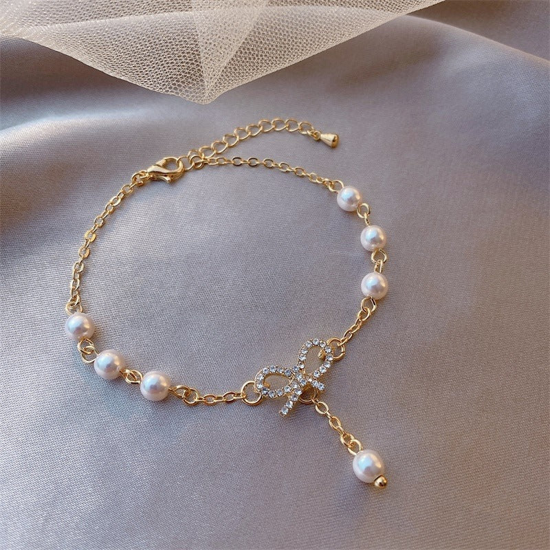 Real Gold Plating Flash Diamond Star And Moon Bracelet