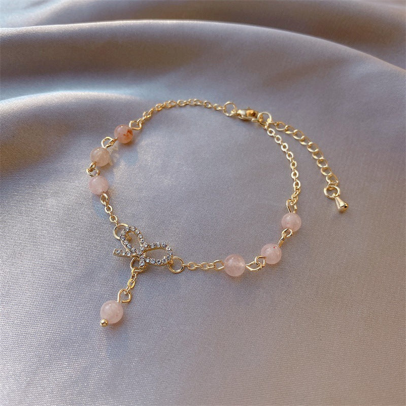 Real Gold Plating Flash Diamond Star And Moon Bracelet