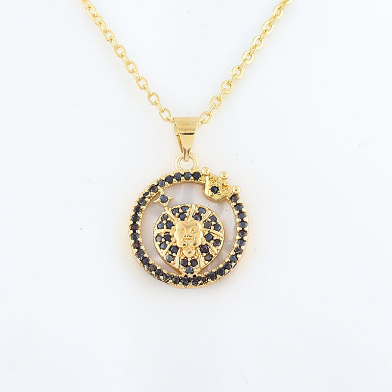 cmoonry 12 Colors CZ Constellations Necklace For Women Men & Girl Cubic Zirconia Horoscope Zodiac Sign Necklace Lucky Jewelry