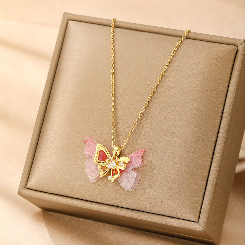 Blushing Butterfly Necklace
