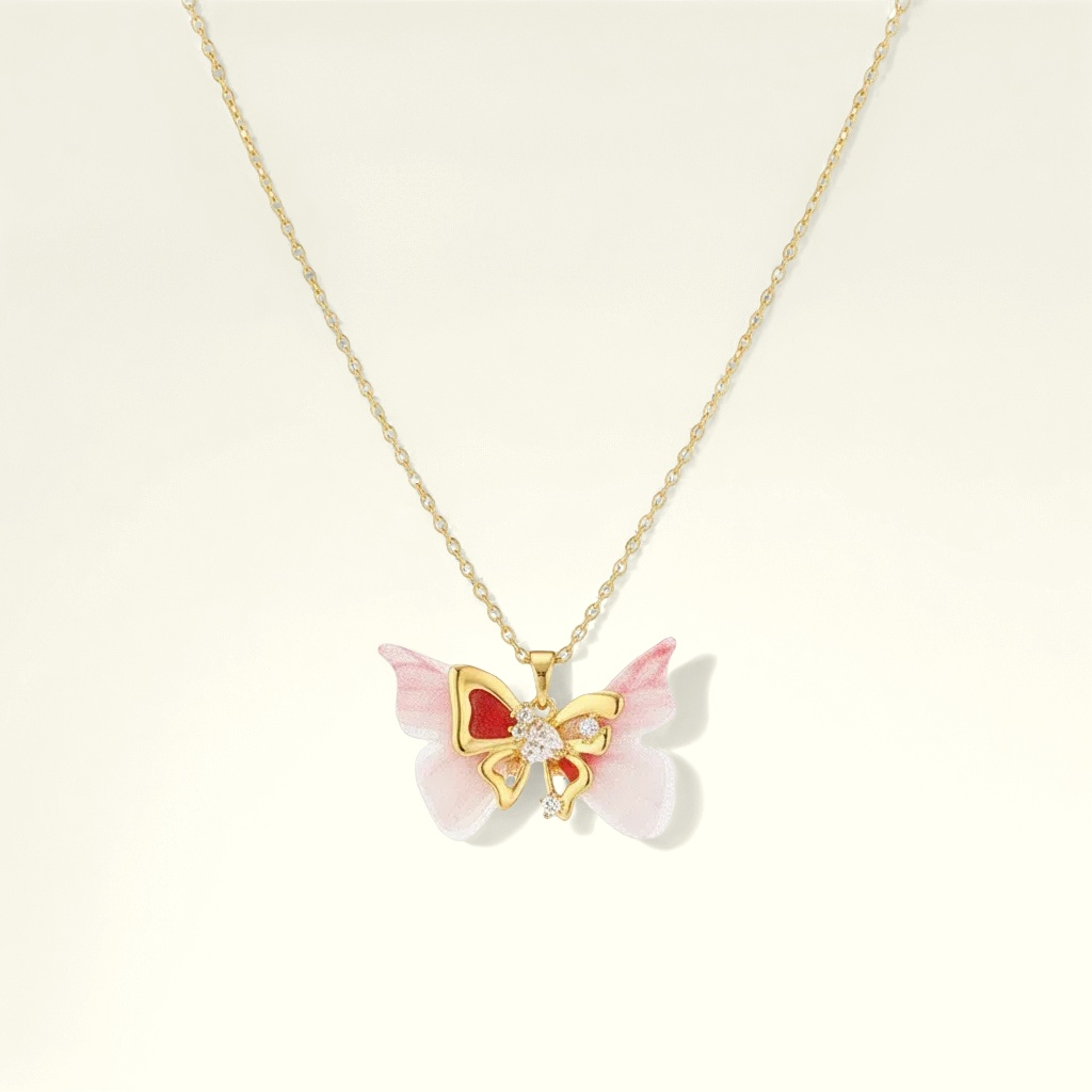 Blushing Butterfly Necklace
