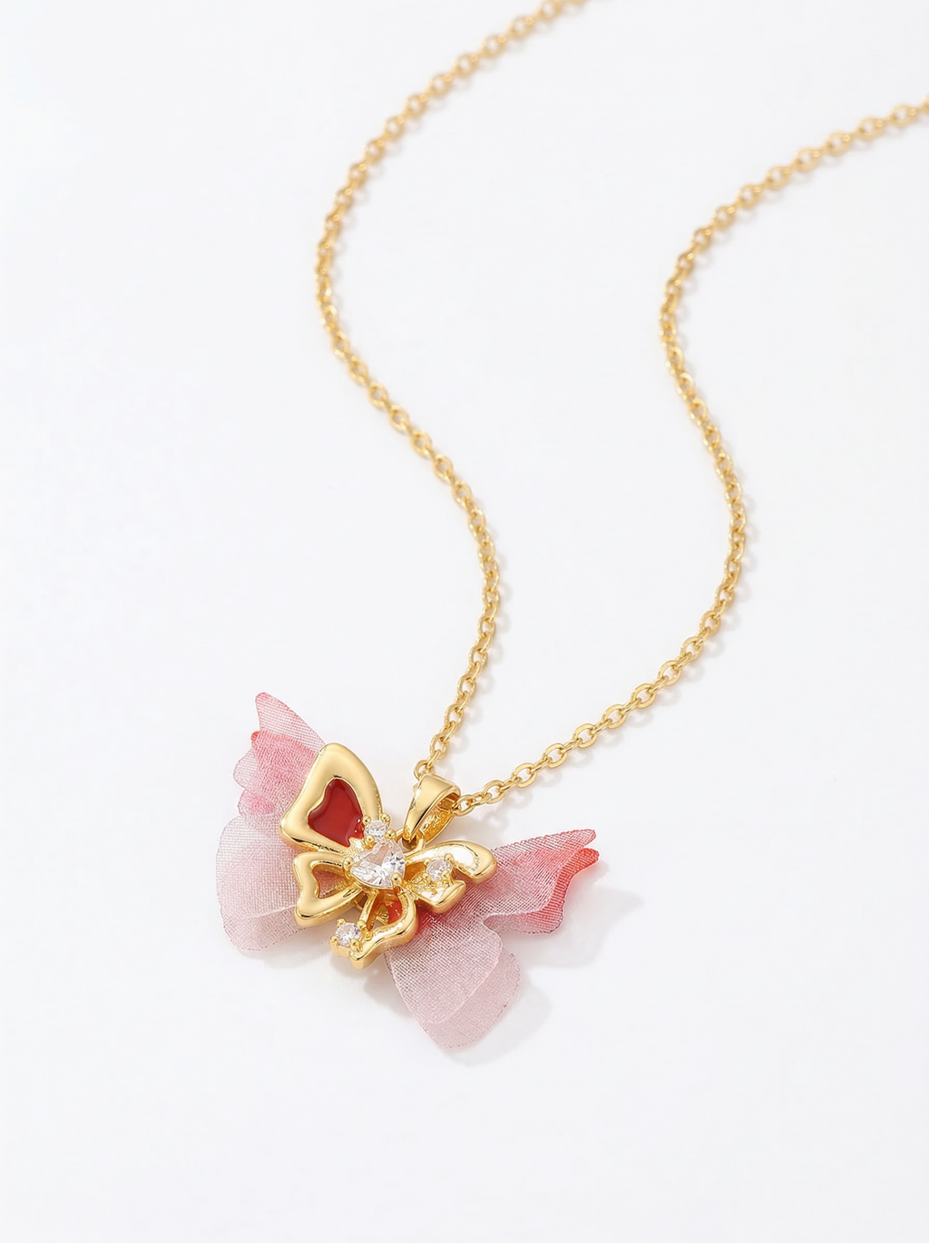 Blushing Butterfly Necklace