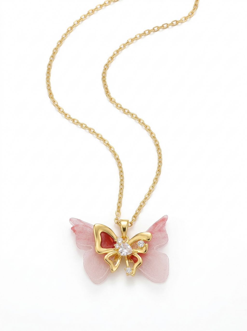 Blushing Butterfly Necklace