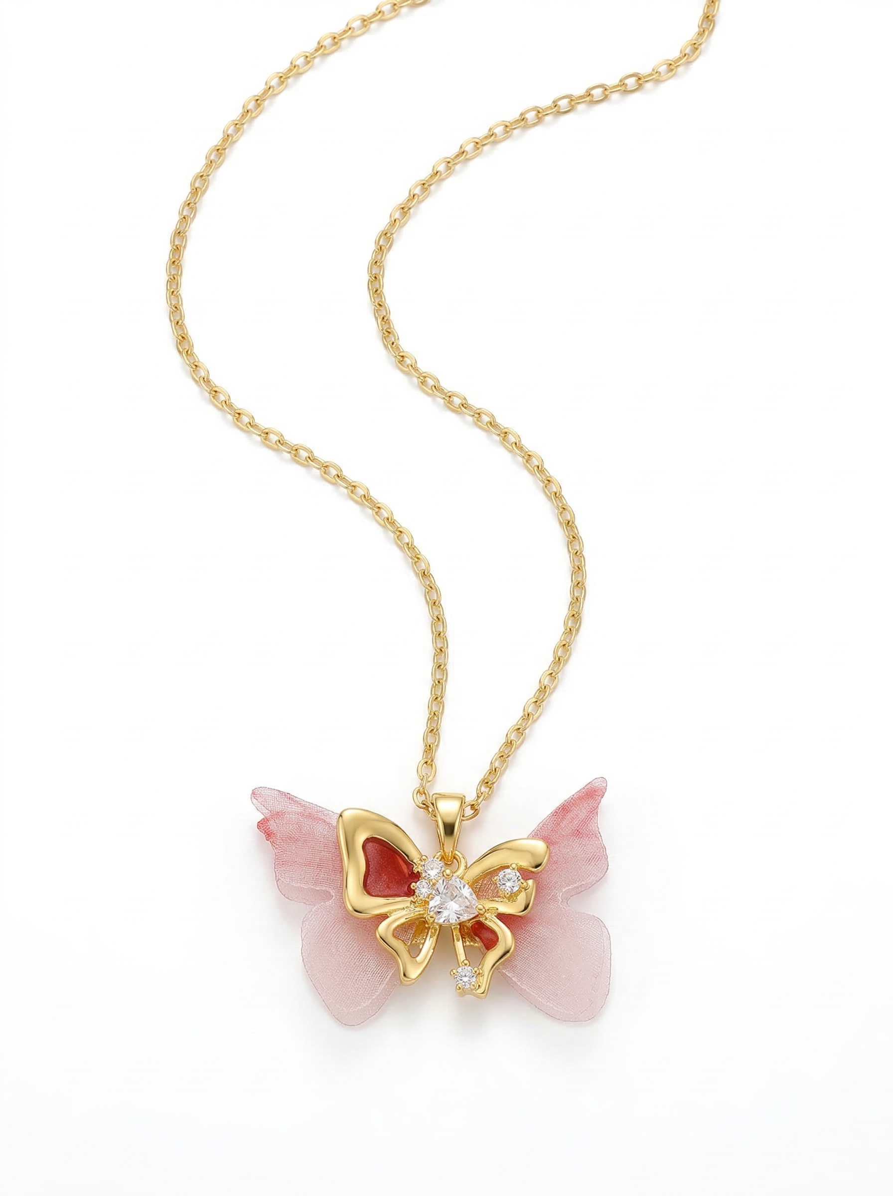 Blushing Butterfly Necklace