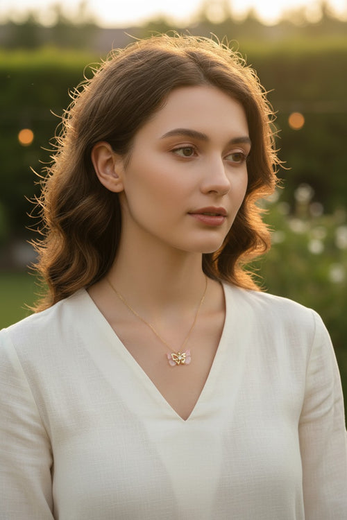 Blushing Butterfly Necklace